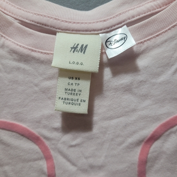 H&M Mickey Mouse Pink T Shirt XS - Picture 3 of 6